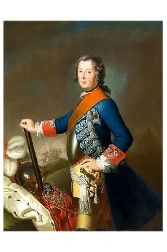 Altes Gemälde König Friedrich II. von Preußen und Kurfürst von Brandenburg (Neudruck als Postkarte)