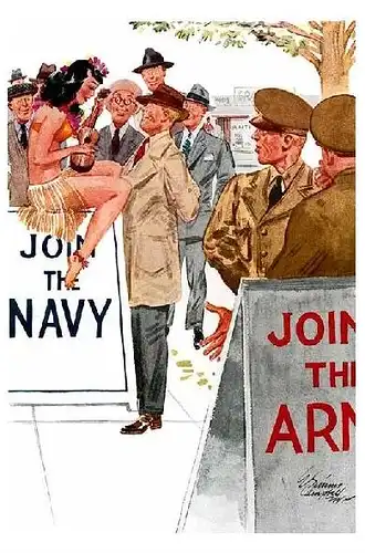 Propaganda 2. Weltkrieg USA Comic Ich denke, wir bieten nicht genug an (Neudruck als Postkarte)