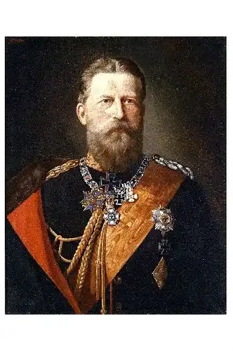 Altes Gemälde Kaiser Friedrich III. von Deutschland und König von Preußen (Neudruck als Postkarte)