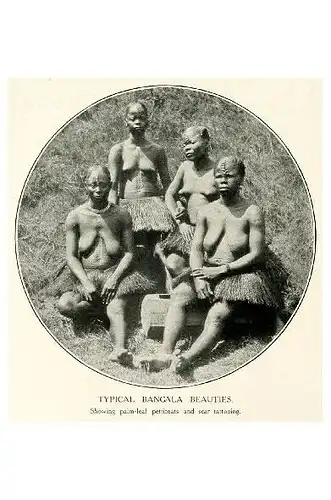 Altes Foto Typische Frauen der Bangala (Neudruck als Postkarte)