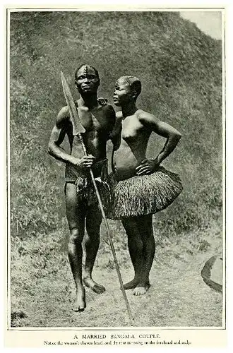 Altes Foto Ehepaar der Bangala (Neudruck als Postkarte)