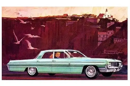 Alte Künstlerkarte Oldsmobile Dynamic 88 Celebrity Sedan 1962 (Neudruck als Postkarte)