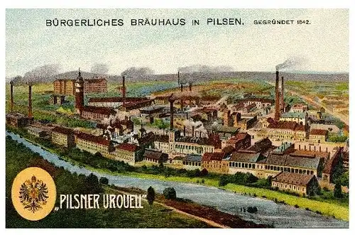 Alte Künstlerkarte Pilsner Urquell (Neudruck als Postkarte)