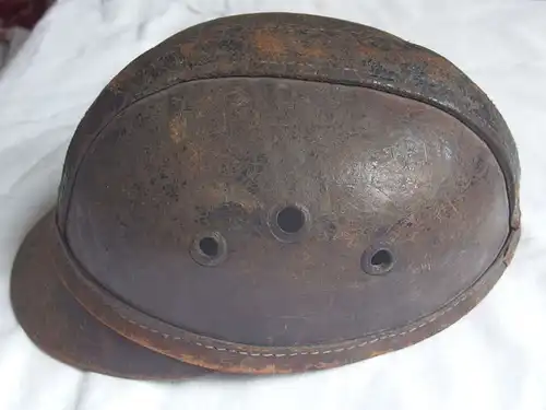 BERGBAU-GRUBENHELM--KAPPE Antiker Helm aus Leder von Kumpel Steiger