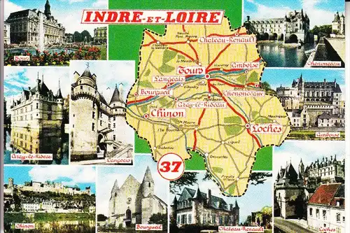 LANDKARTEN / MAPS - F - Dep. 37 / Indre - et - Loire