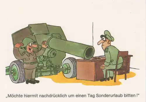 DDR NVA Postkarte Karikatur Sonderurlaub
