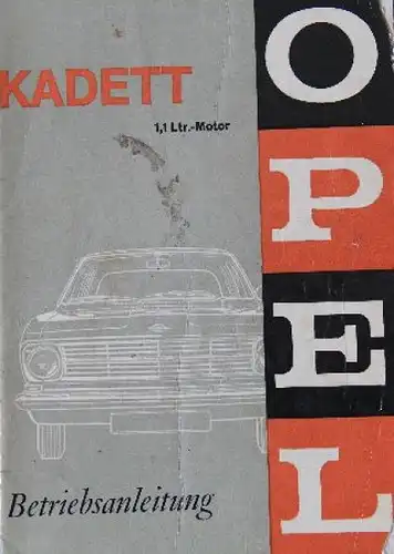 Opel Kadett 1,1 Liter Betriebsanleitung 1966