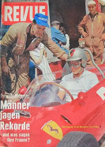 &quot;Revue&quot; Zeitschrift Bericht über Unfall Graf Berghe von Trips 1961