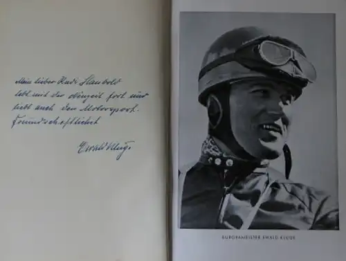 Kluge &quot;Welterfolge im Rennsattel&quot; signierte Rennfahrer-Biographie 1953