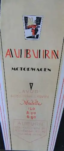 Auburn Motorwagen Modellprogramm 1929 Automobilprospekt