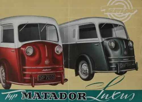 Tempo Matador Luxus Modellprogramm 1951 Lastwagenprospekt