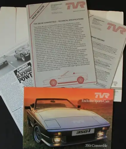 TVR 350i Pressemappe 1985 Automobilprospekt