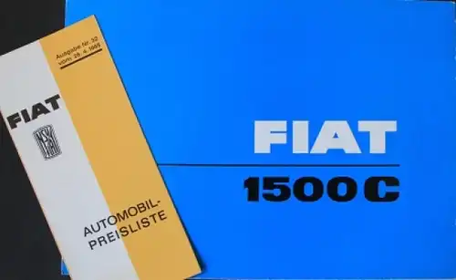 Fiat 1500 C Modellprogramm 1964 Automobilprospekt