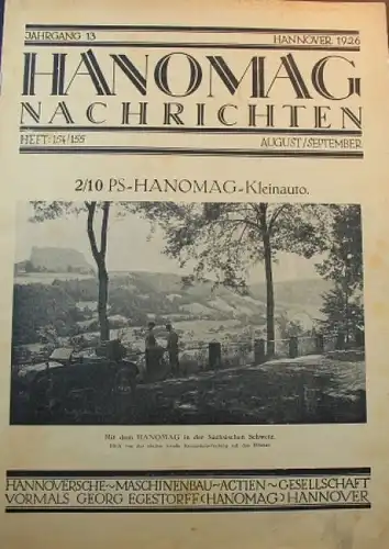 &quot;Hanomag Nachrichten&quot; Firmen-Magazin 1926