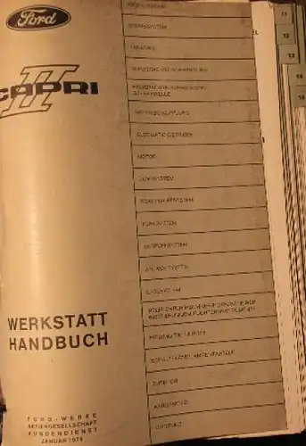 Ford Capri II Werkstatthandbuch 1974
