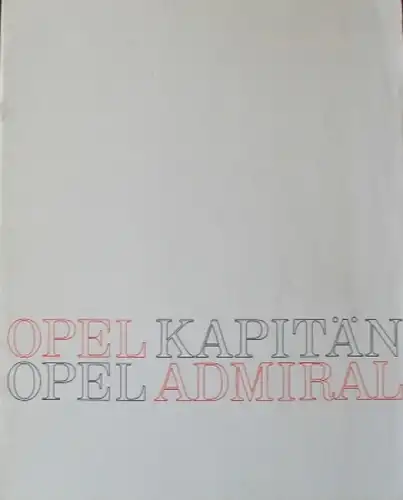 Opel Kapitän/Admiral 1966 Automobilprospekt