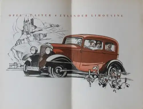 Opel Modellprogramm 1934 Automobilprospekt