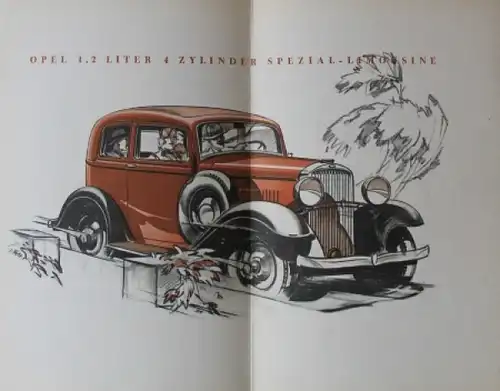 Opel Modellprogramm 1934 Automobilprospekt