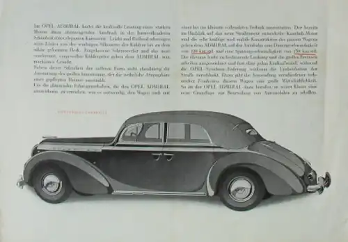 Opel Admiral Modellprogramm 1938 Automobilprospekt