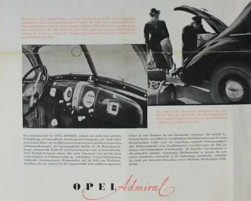 Opel Admiral Modellprogramm 1938 Automobilprospekt