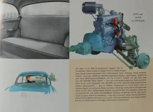 Opel Rekord Modellprogramm 1956 Automobilprospekt