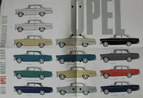 Opel Rekord Caravan Polster+Farben 1961 Automobilprospekt