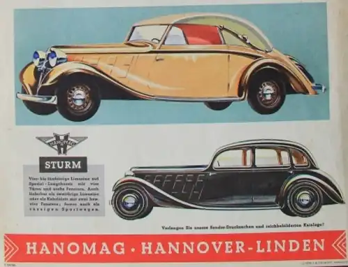 Hanomag Modellprogramm 1936 Automobilprospekt