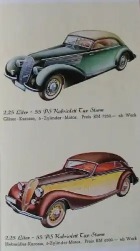 Hanomag Modellprogramm 1939 Automobilprospekt