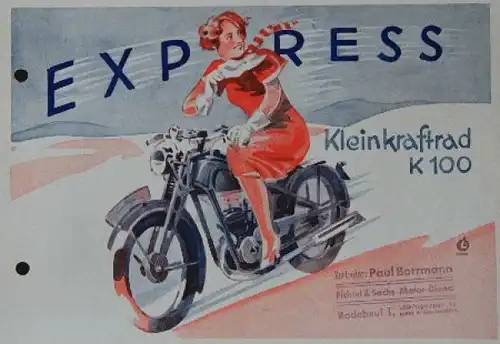 Express Kleinkraftrad K 100 Motorradprospekt 1936