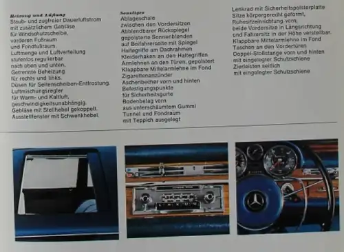 Mercedes Benz 250 S - 300 SE 1965 Automobilprospekt