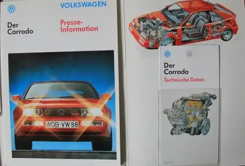 Volkswagen Corrado Pressemappe 1989 Automobilprospekt