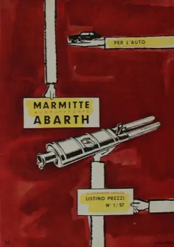 Abarth Auspuff-Katalog 1957 Automobil-Zubehörprospekt