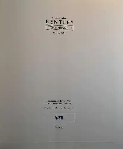 Lewandowski &quot;Bentley Continental R&quot; Bentley-Historie 1991
