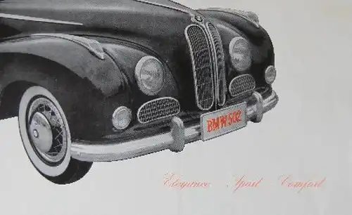 BMW 502 Modellprogramm 1954 Automobilprospekt