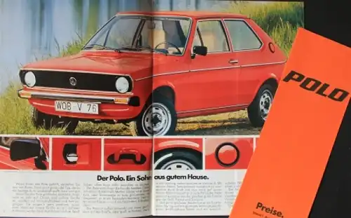 Volkswagen Polo Modellprogramm 1977 Automobilprospekt
