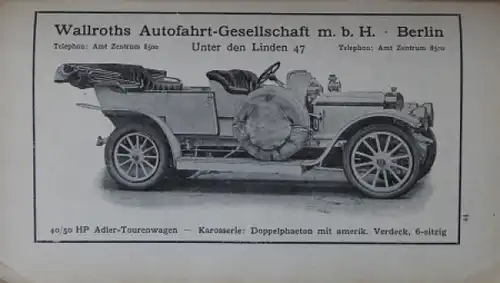 Wallroth &quot;Im Auto durch Berlin&quot; Autofahren in Berlin 1912