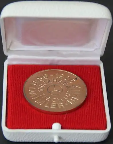 Mercedes Benz Silbermedaille &quot;100 Jahre Automobil&quot; in Box 1986