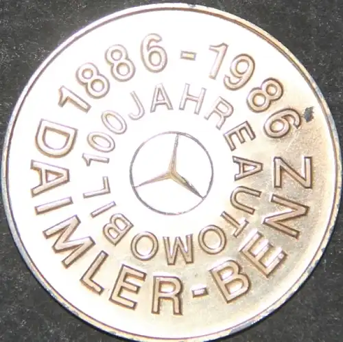 Mercedes Benz Silbermedaille &quot;100 Jahre Automobil&quot; in Box 1986