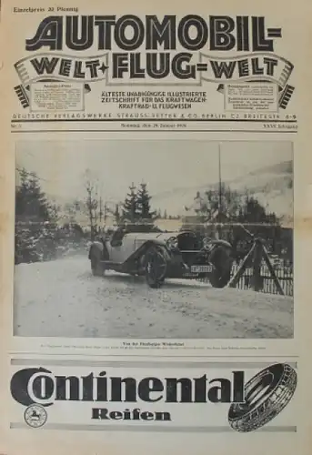 &quot;Automobil- und Flugwelt&quot; Automobil-Zeitschrift 1928