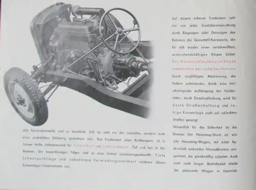 Hanomag Sturm 50 PS Limusine Langchassis 1936 Automobilprospekt