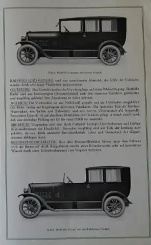 NAG Personen-Kraftwagen Modellprogramm 1924 Automobilprospekt