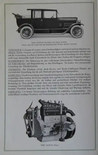 NAG Personen-Kraftwagen Modellprogramm 1924 Automobilprospekt