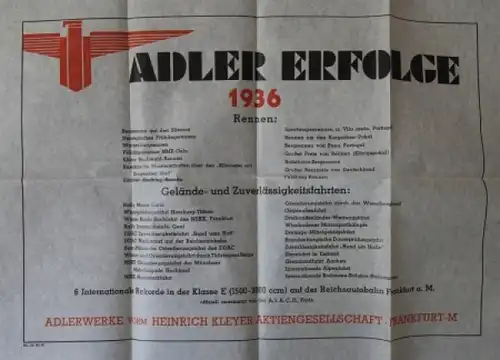 Adler Trumpf Junior 1 Liter Automobilprospekte & Korrespondenz 1937