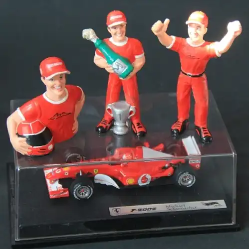 Ferrari F 2002 Matell Michael Schumacher Collection 2000 mit 3 Figuren