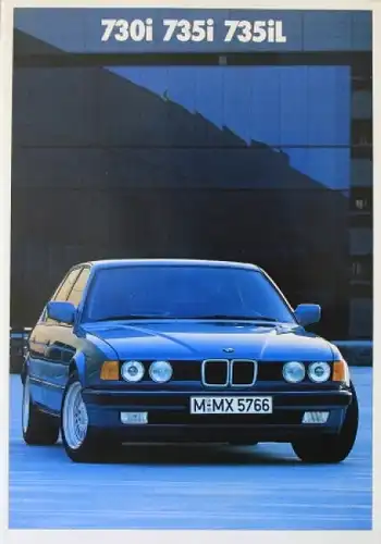 BMW 730i - 735i &quot;Leistung im Vergleich&quot; Automobilprospektmappe 1987