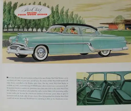 Pontiac Star Chief Modellprogramm 1954 Automobilprospekt