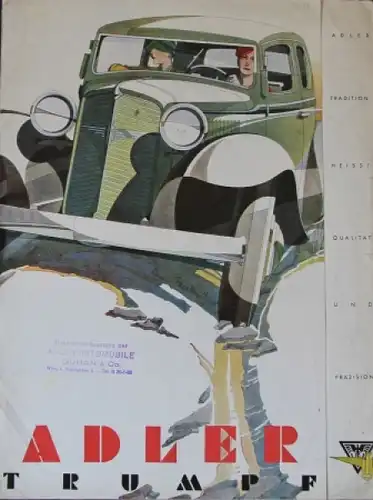 Adler Trumpf Modellprogramm Reuters Automobilprospekt 1932
