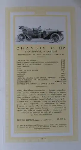 Peugeot Automobiles Modellprogramm 1912 Automobilprospekt