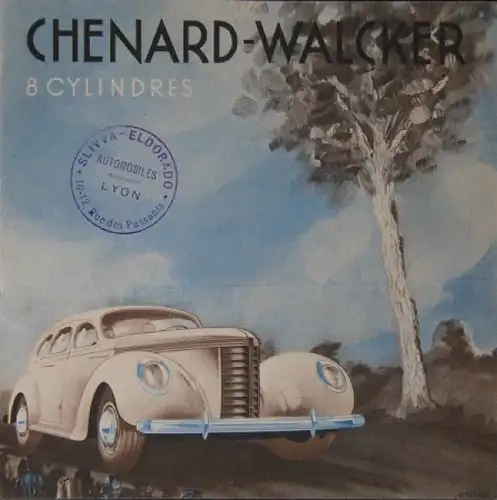 Chenard & Walker 8 Cylindres Modellprogramm 1938 Automobilprospekt