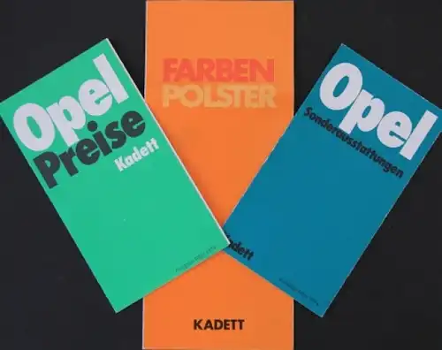 Opel Kadett Farben&Polster/Sonderausstattung 1974 Automobilprospekt